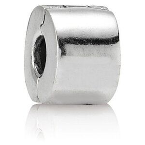PANDORA Smooth Plain Clip Authentic Sterling Silver Simple Classic